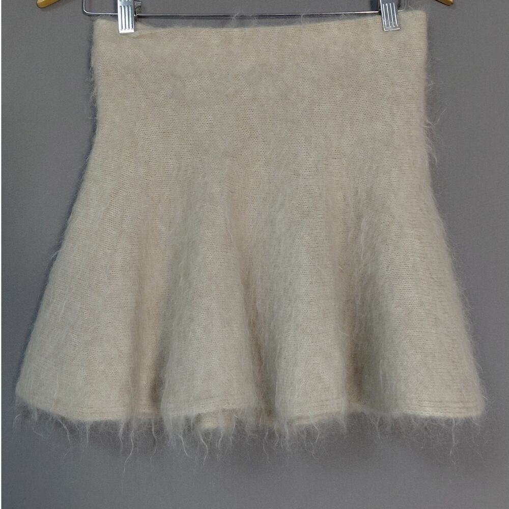 NWT H&M EDITION Wool Blend Flared Skirt Beige Solid Knit Size Size XS